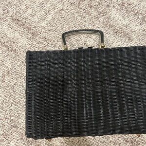Black Woven Handbag